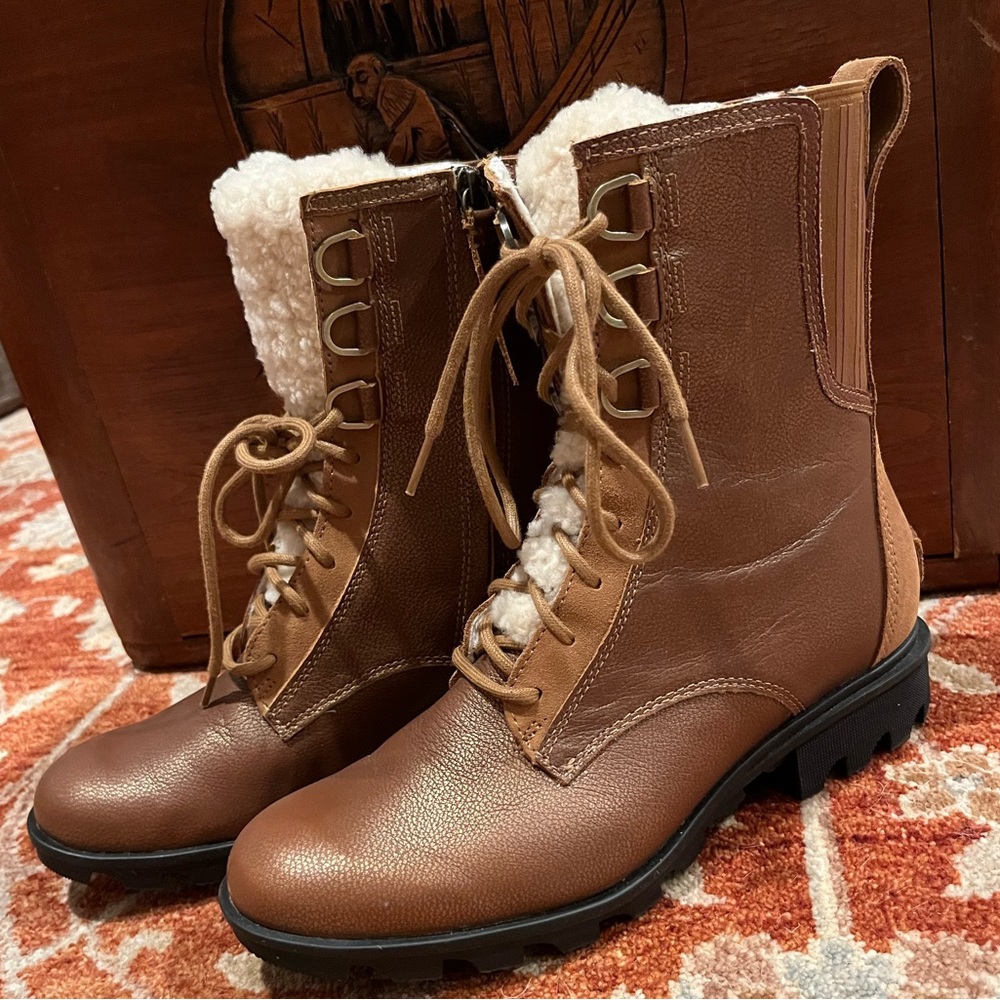 Sorel Phoenix Lace Shearling Sz 10.5 - Picture 3 of 8